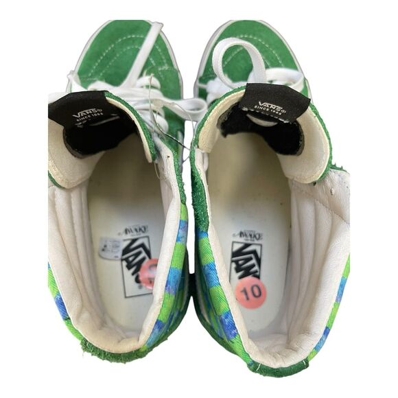 VANS SK8-HI AWAKE NY GREEN‎ SUEDE WHITE BLUE RED CHECKERBOARD SKATE sz 10 - Picture 4 of 8